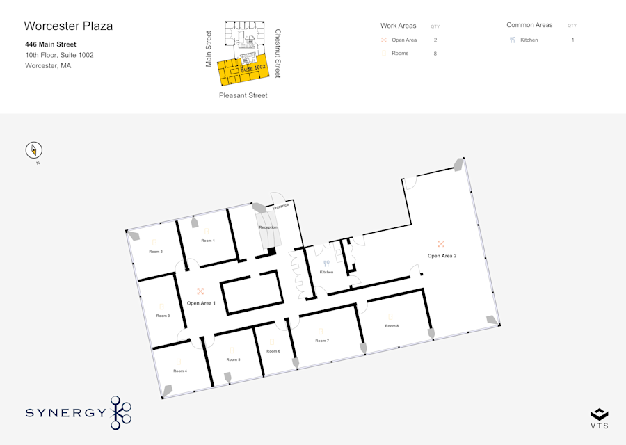 Floor plan - Partial 10th Floor, Suite 1002 - The Glass Tower - 446 Main Street