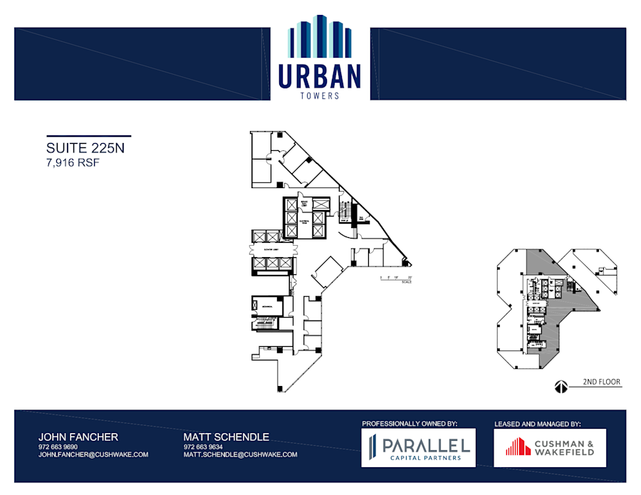 Floor plan - Partial 2nd Floor, Suite 225N - Urban Towers - 222 West Colinas Blvd