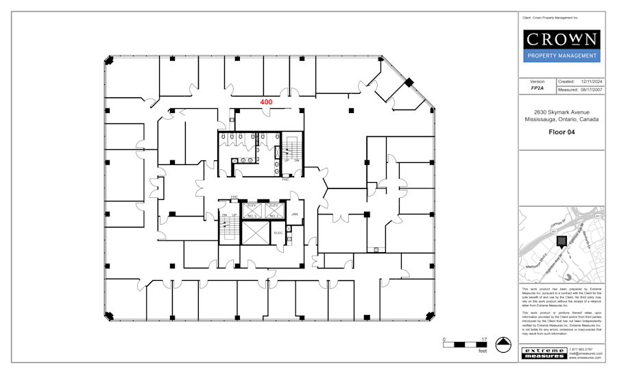 Floor plan - Entire 4th Floor, Suite 400 - Skymark Avenue - 2630 - 2680 Skymark Ave