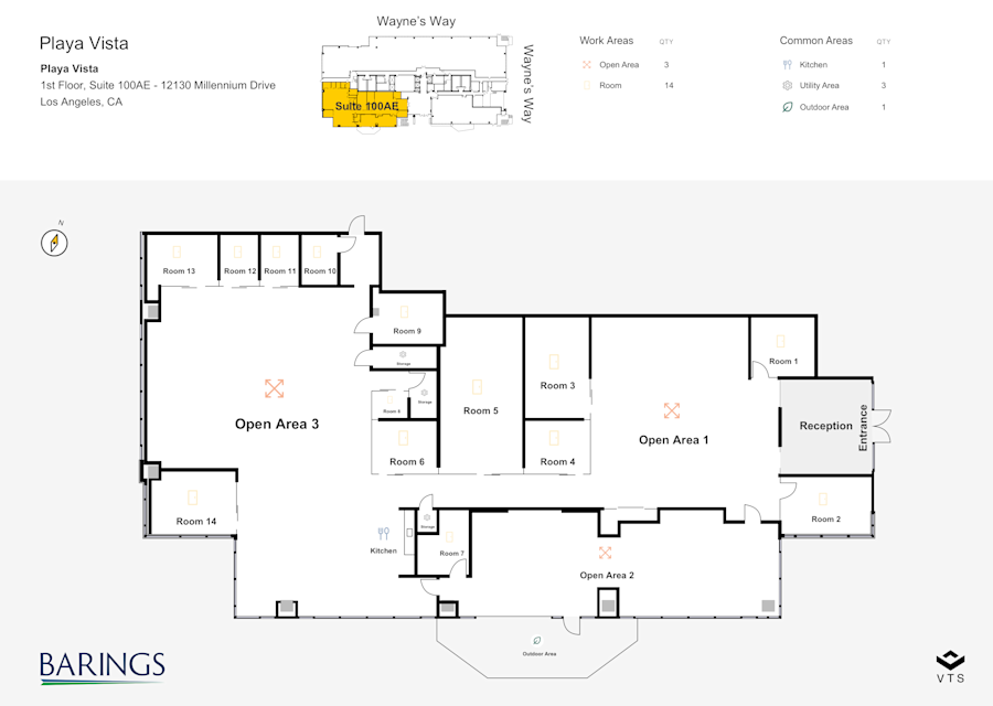Floor plan - Partial 1st Floor, Suite 100AE - 12130 Millennium Drive - Playa Vista