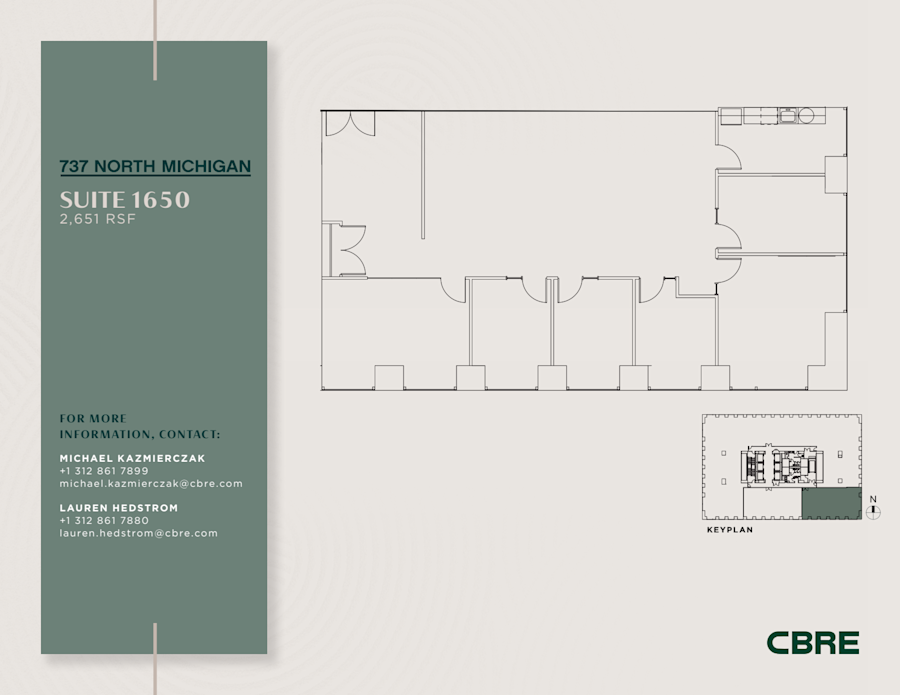 Floor plan - Partial 16th Floor, Suite 1650 - Olympia Center - 737 North Michigan Avenue