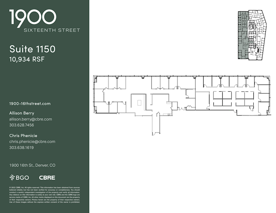 Floor plan - Partial 11th Floor, Suite 1150 - 1900 Sixteenth Street