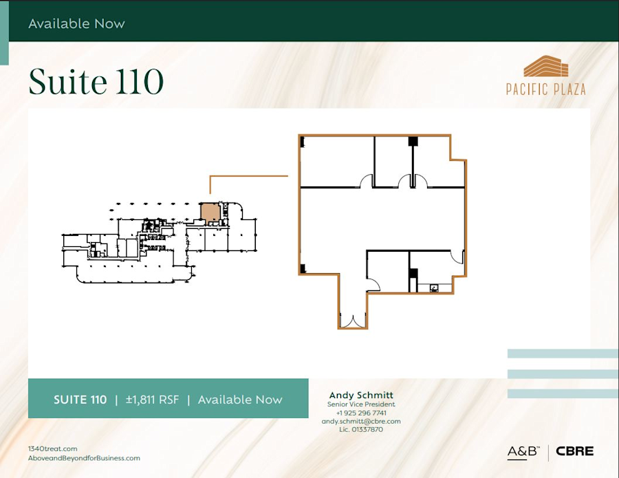 Floor plan - Partial 1st Floor, Suite 110 - Pacific Plaza - 1340 Treat Boulevard