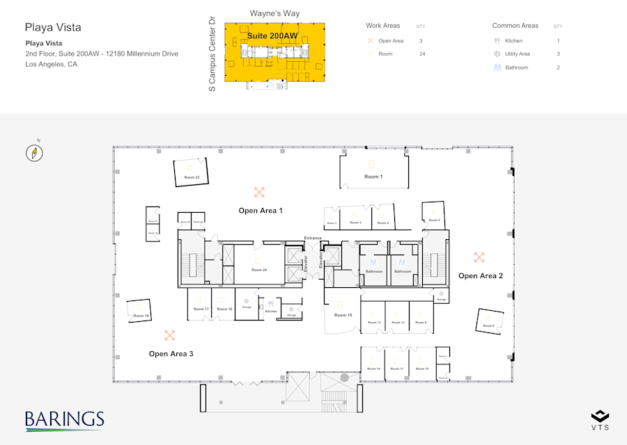 Floor plan - Entire 2nd Floor, Suite 200AW - 12180 Millennium Drive - Playa Vista