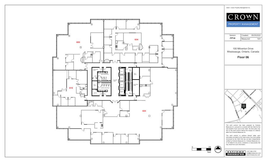 Floor plan - Partial 6th Floor, Suite 610 - Heartland Corporate Centre - 100 Milverton Drive, 90 & 110 Matheson Boulevard West