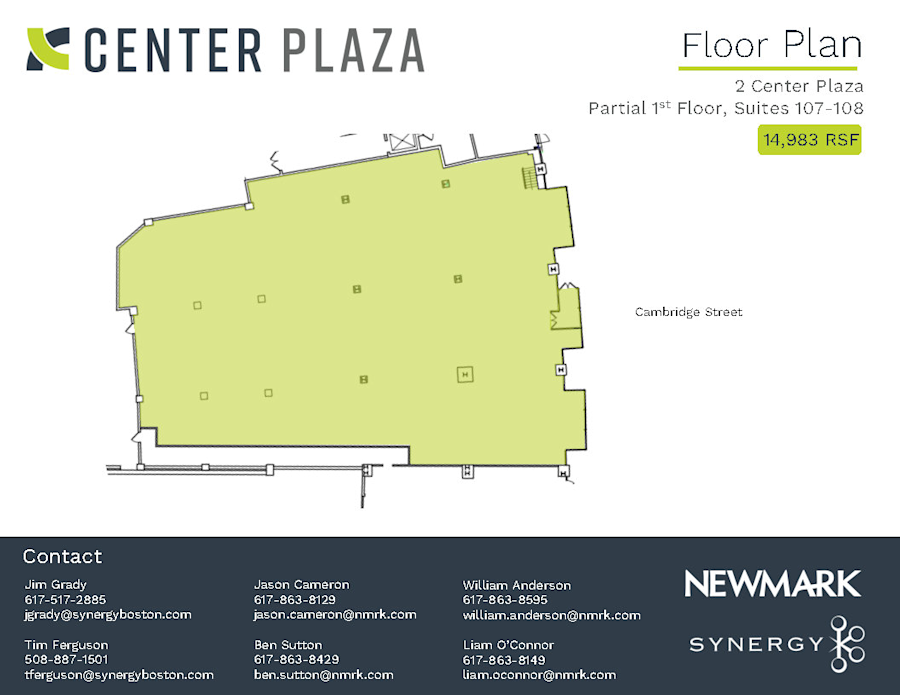 Floor plan - Partial 1st Floor, Suite 107 - 2 Center Plaza - Center Plaza