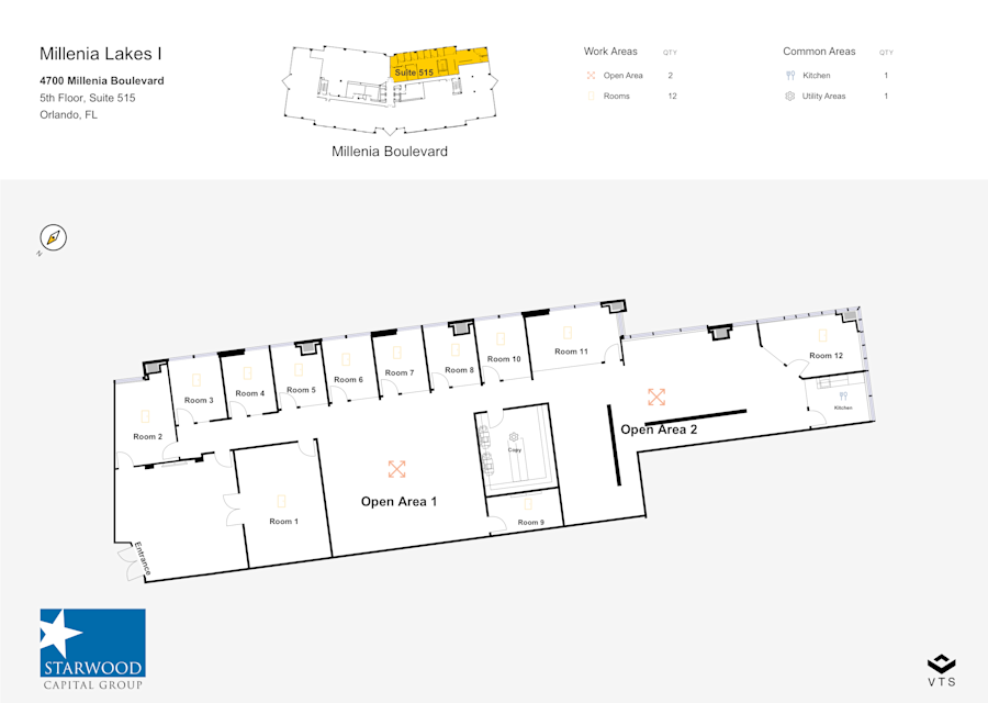 Floor plan - Partial 5th Floor, Suite 515 - Millenia Lakes I - Millenia Lakes