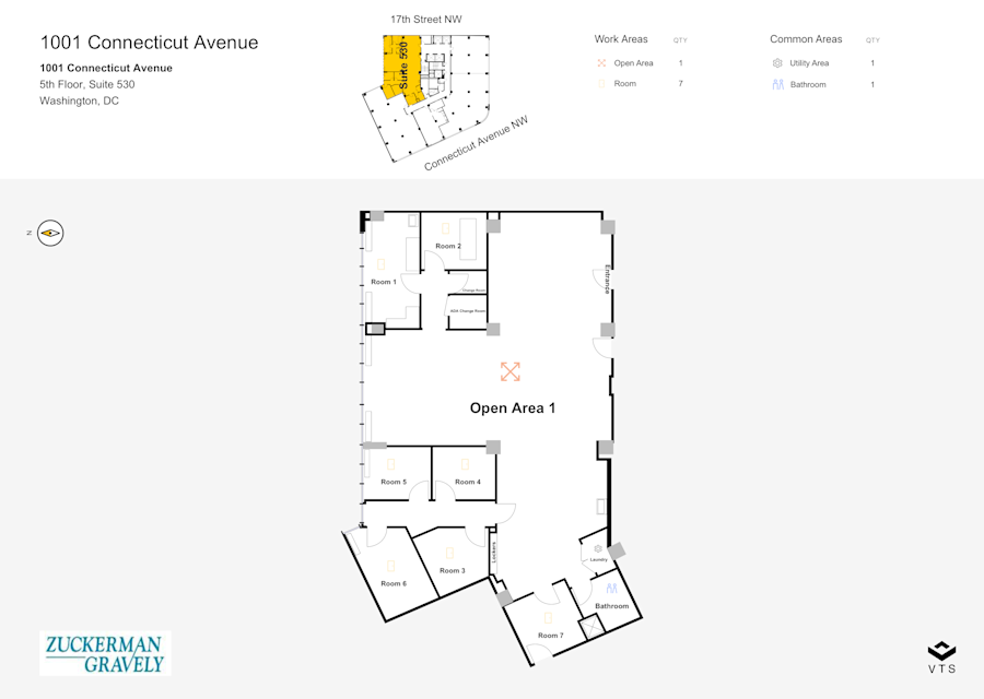Floor plan - Partial 5th Floor, Suite 530 - 1001 Connecticut Avenue