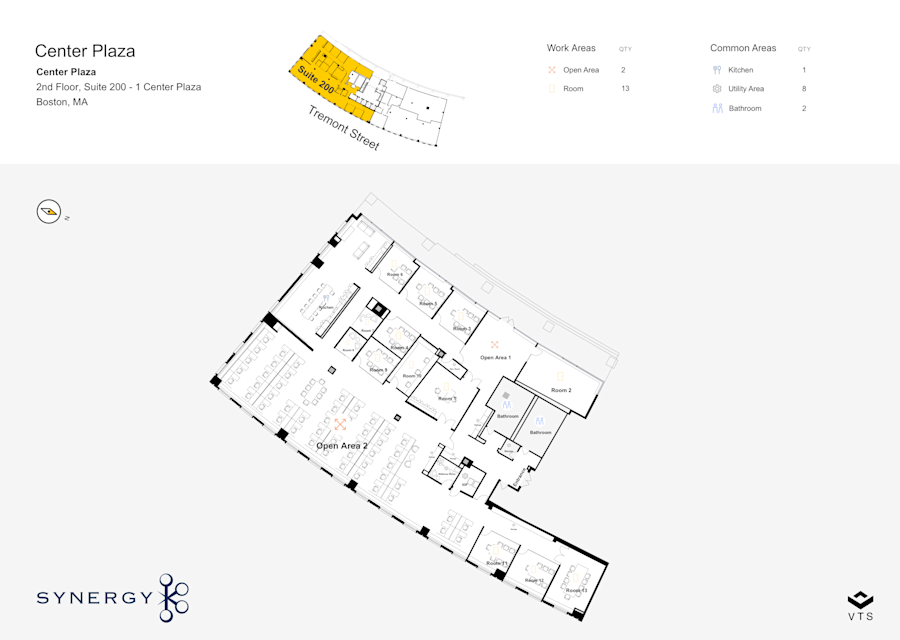 Floor plan - Partial 2nd Floor, Suite 200 - 1 Center Plaza - Center Plaza
