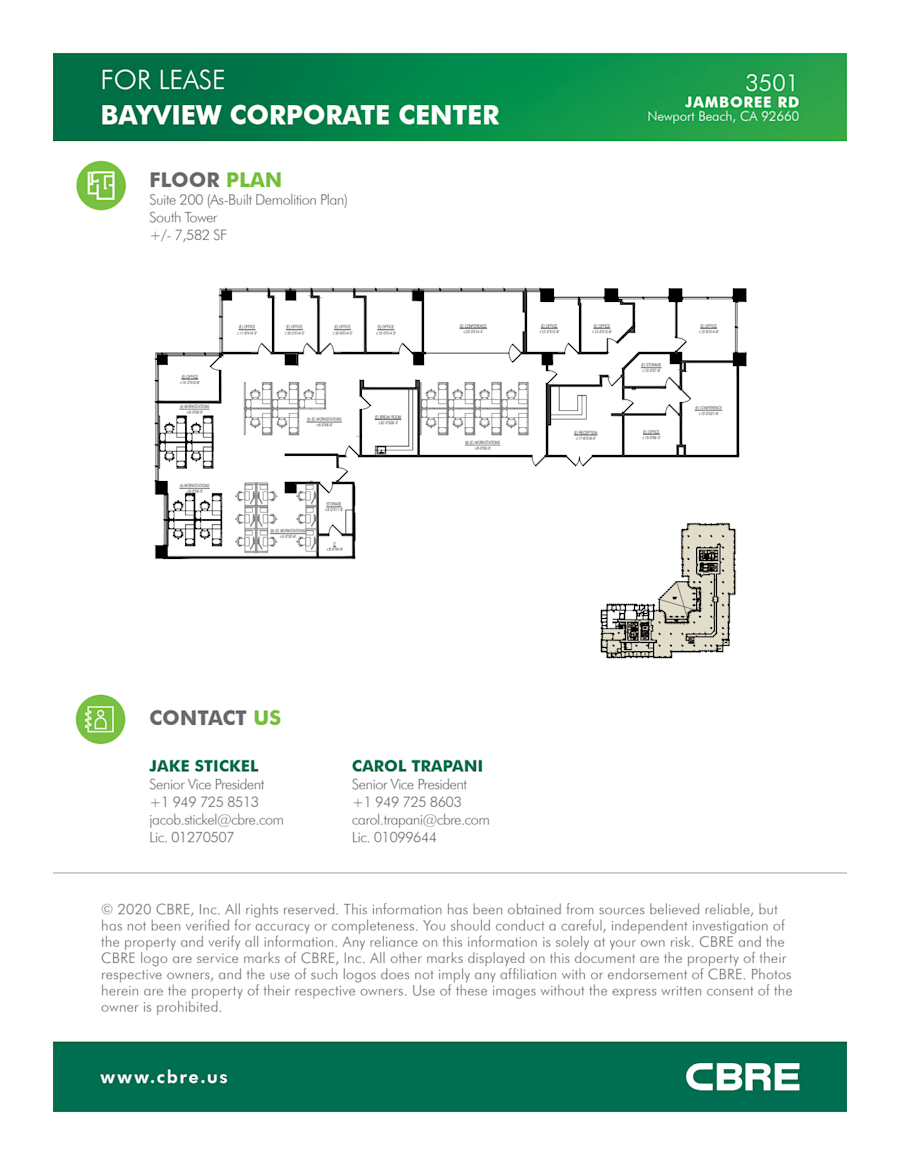 Floor plan - Partial 2nd Floor, Suite 200 - Bayview - 3501 Jamboree Road