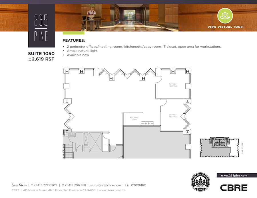Floor plan - Partial 10th Floor, Suite 1050 - 235 Pine Street