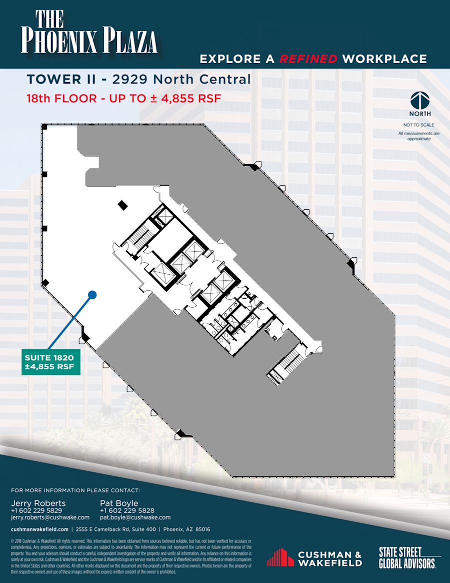 Floor plan - Partial 18th Floor, Suite 1820 - Tower 2 - Phoenix Plaza - 2901-2929 North Central Avenue