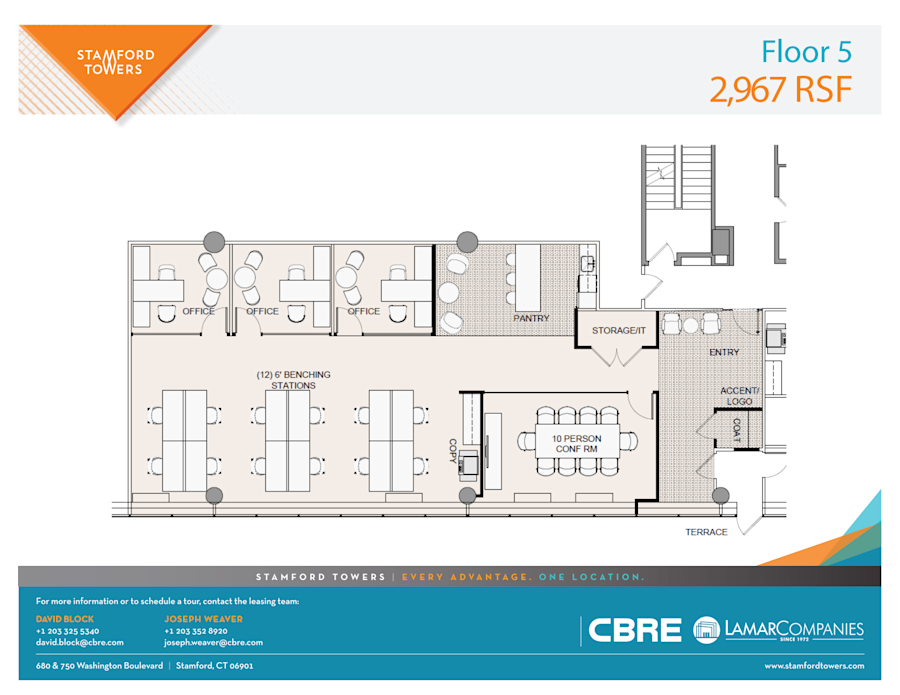 Floor plan - Partial 5th Floor, Suite 510 - 750 Washington - Stamford Towers - 680 Washington Boulevard