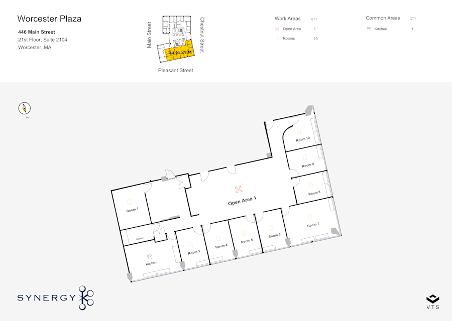 Floor plan - Partial 21st Floor, Suite 2104 - The Glass Tower - 446 Main Street