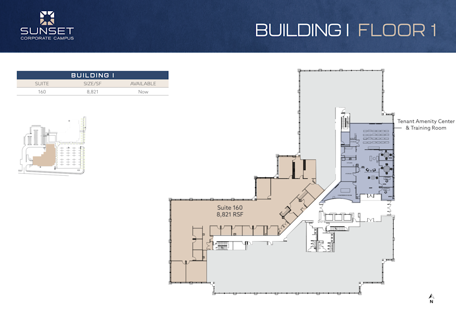 Floor plan - 1st Floor, Suite 160 - Building 1 - Sunset Corporate Campus - 13810 Southeast Eastgate Way