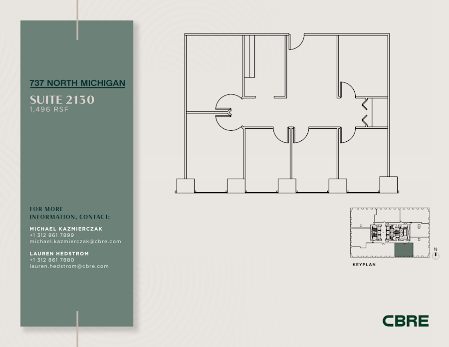 Floor plan - Partial 21st Floor, Suite 2130 - Olympia Center - 737 North Michigan Avenue
