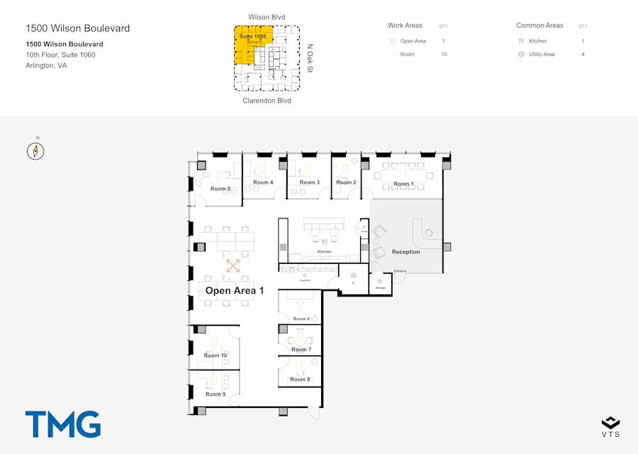 Floor plan - Partial 10th Floor, Suite 1060 - 1500 Wilson Boulevard