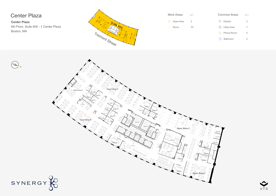 Floor plan - Entire 6th Floor, Suite 600 - 1 Center Plaza - Center Plaza