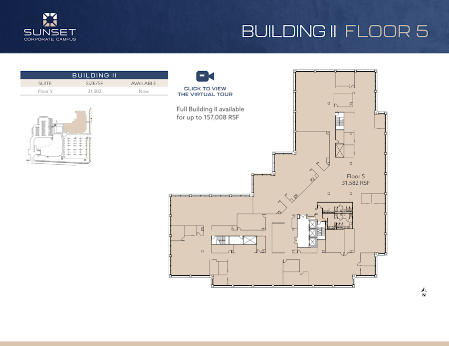 Floor plan - Entire 5th Floor, Suite Floor 5 - Building 2 - Sunset Corporate Campus - 13810 Southeast Eastgate Way