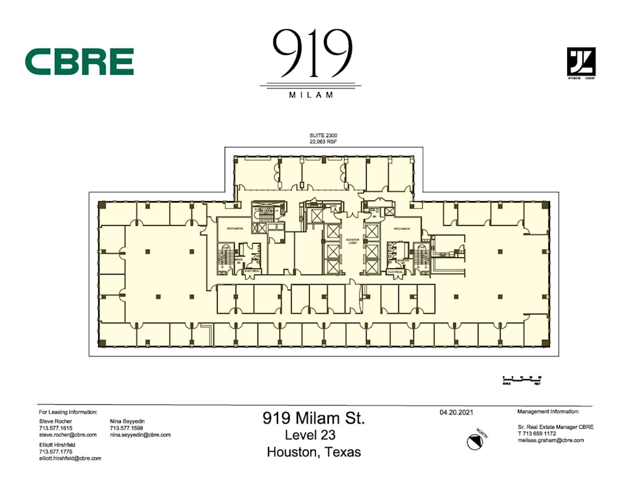 Floor plan - Entire 23rd Floor, Suite 2300 - 919 Milam Street