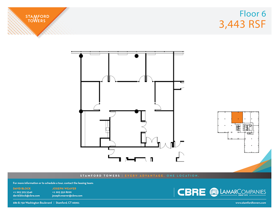 Floor plan - Partial 6th Floor, Suite 620 - 750 Washington - Stamford Towers - 680 Washington Boulevard