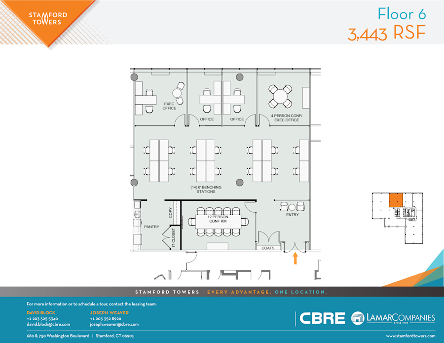 Floor plan - Partial 6th Floor, Suite 620 - 750 Washington - Stamford Towers - 680 Washington Boulevard