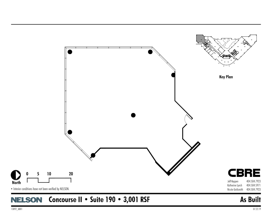 Floor plan - Partial 1st Floor, Suite 190 - Concourse II - The Collective at Concourse - 1 Concourse Parkway