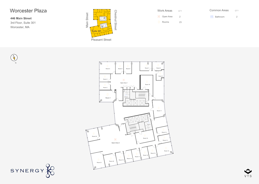 Floor plan - Entire 3rd Floor, Suite 301 - The Glass Tower - 446 Main Street