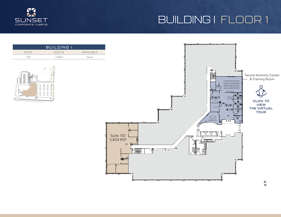 Floor plan - 1st Floor, 150 - Building 1 - Sunset Corporate Campus - 13810 Southeast Eastgate Way
