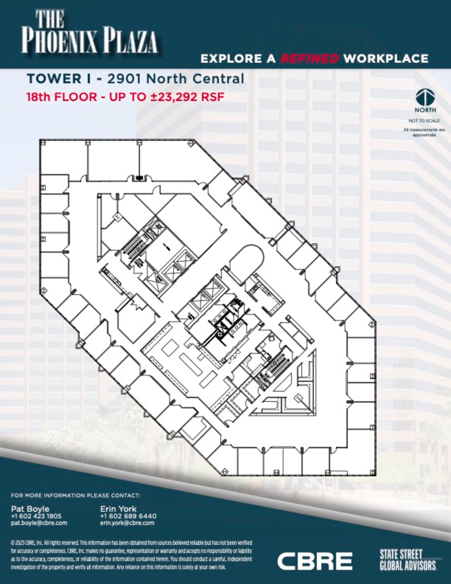 Floor plan - Partial 18th Floor, Suite 1800 - Tower 2 - Phoenix Plaza - 2901-2929 North Central Avenue