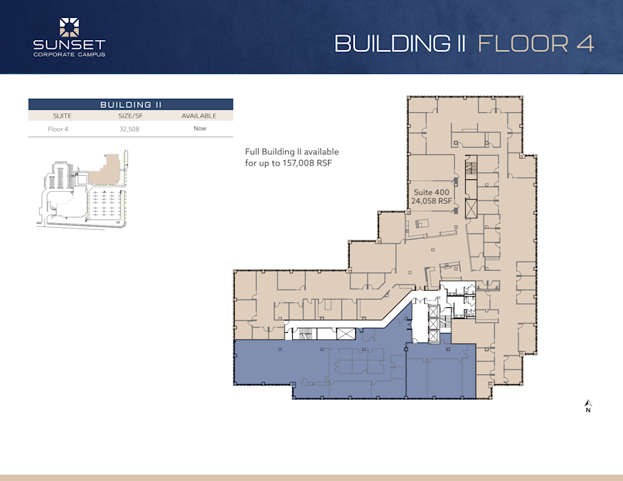 Floor plan - Entire 4th Floor, Suite Floor 4 - Building 2 - Sunset Corporate Campus - 13810 Southeast Eastgate Way