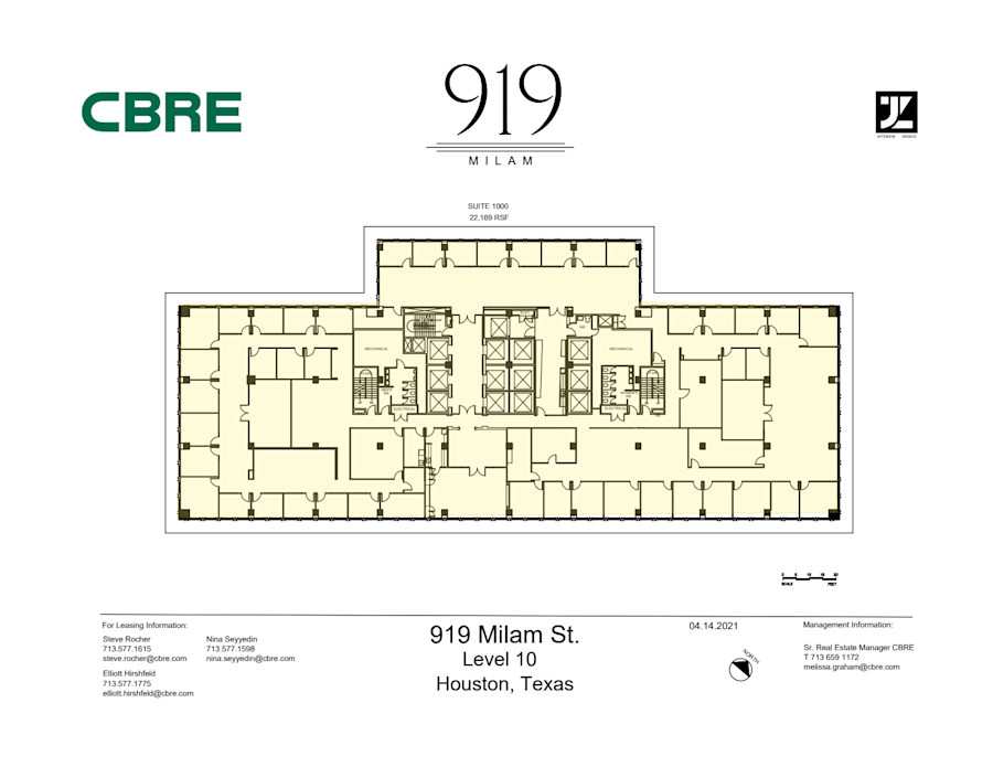 Floor plan - Entire 10th Floor, Suite 1000 - 919 Milam Street