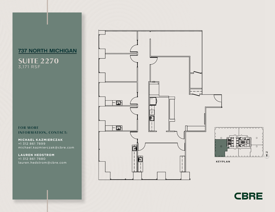 Floor plan - Partial 22nd Floor, Suite 2270 - Olympia Center - 737 North Michigan Avenue