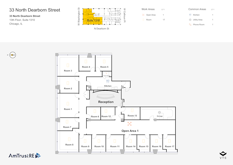 Floor plan - Partial 13th Floor, Suite 1310 - 33 North Dearborn Street
