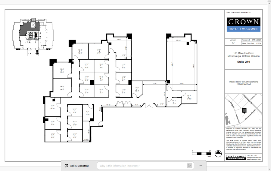 Floor plan - Partial 2nd Floor, Suite 210 - Heartland Corporate Centre - 100 Milverton Drive, 90 & 110 Matheson Boulevard West