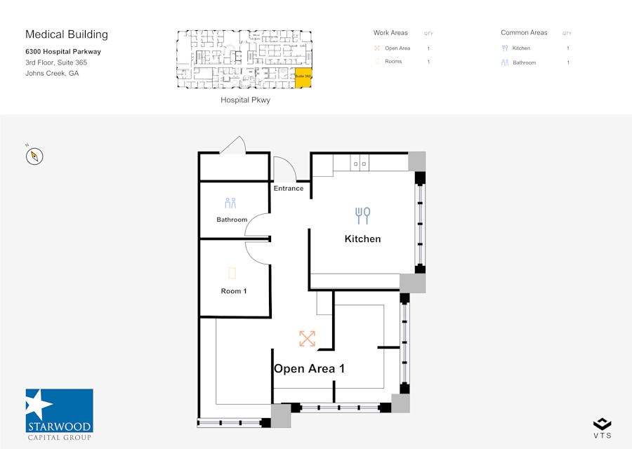 Floor plan - Partial 3rd Floor, Suite 365 - Medical Building - Johns Creek Medical Pavillion - 6300 Hospital Parkway