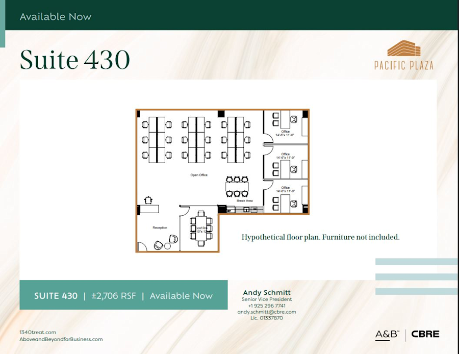 Floor plan - Partial 4th Floor, Suite 430 - Pacific Plaza - 1340 Treat Boulevard