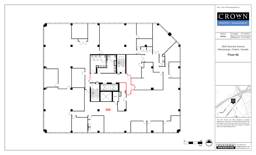 Floor plan - Entire 5th Floor, Suite 500 - Skymark Avenue - 2630 - 2680 Skymark Ave