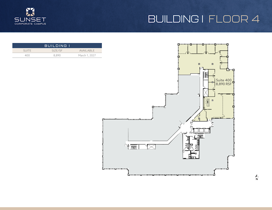 Floor plan - 4th Floor, 400 -Building 1 - Sunset Corporate Campus - 13810 Southeast Eastgate Way