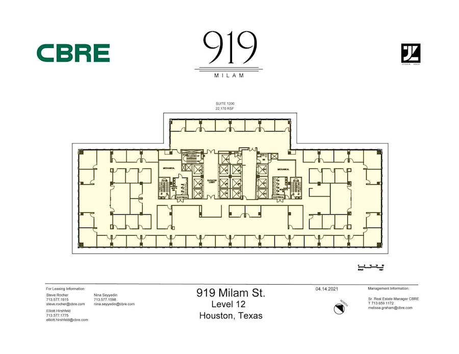 Floor plan - Entire 12th Floor, Suite 1200 - 919 Milam Street