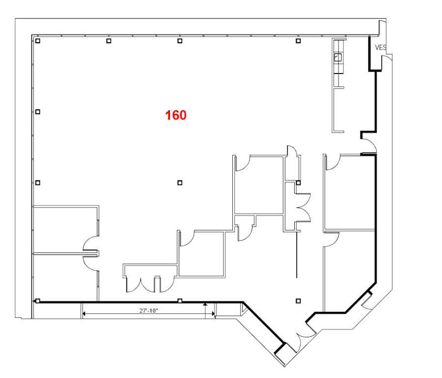 Floor plan - Partial 1st Floor, Suite 160 - Heartland Corporate Centre - 100 Milverton Drive, 90 & 110 Matheson Boulevard West