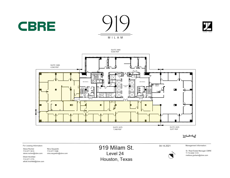 Floor plan - Partial 24th Floor, Suite 2475 - 919 Milam Street