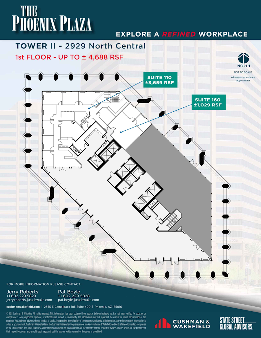 Floor plan - Partial 1st Floor, Suite 110 - Tower 2 - Phoenix Plaza - 2901-2929 North Central Avenue