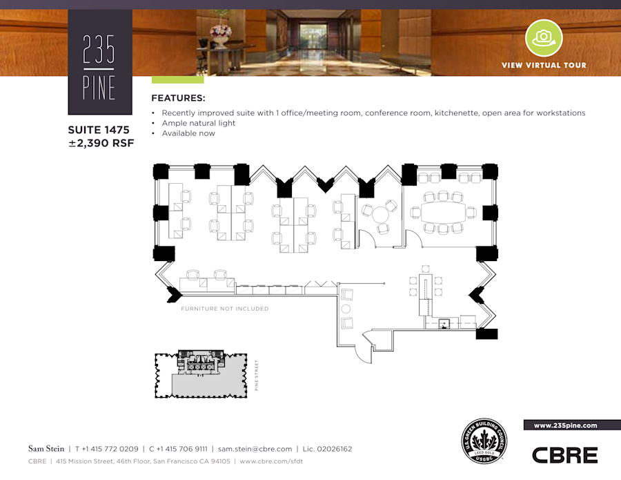 Floor plan - Partial 14th Floor, Suite 1475 - 235 Pine Street