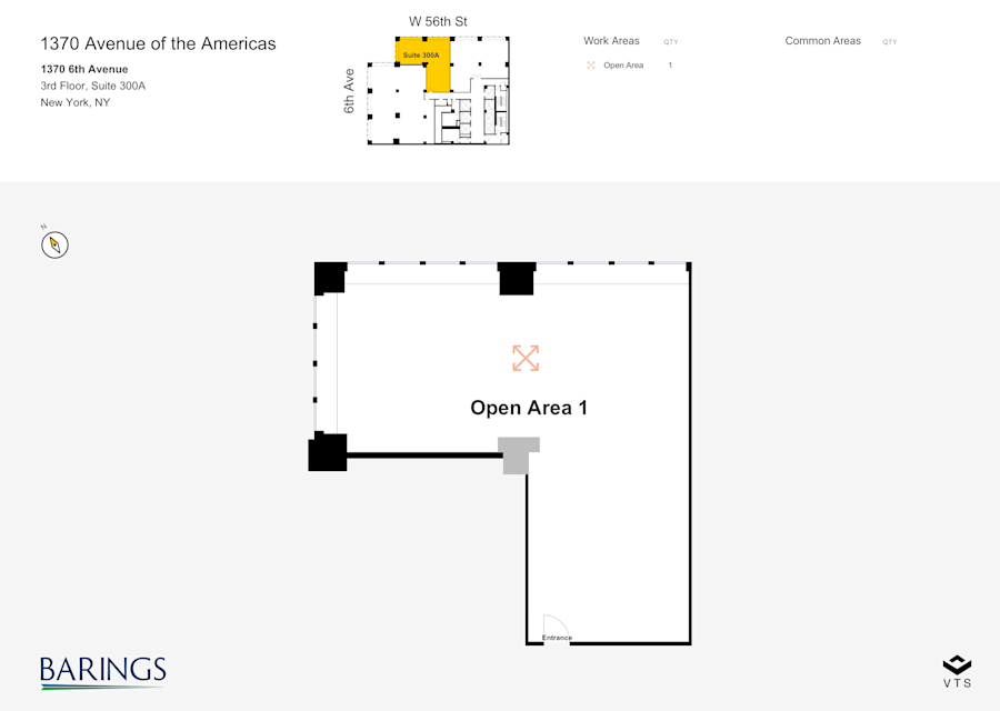 Floor plan - Partial 3rd Floor, Suite 300A - 1370 Avenue of the Americas