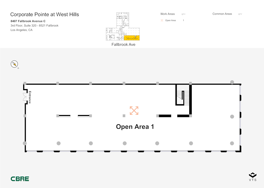 Floor plan - Partial 3rd Floor, Suite 320 - 8521 Fallbrook - Corporate Pointe at West Hills - 8407 Fallbrook Avenue C