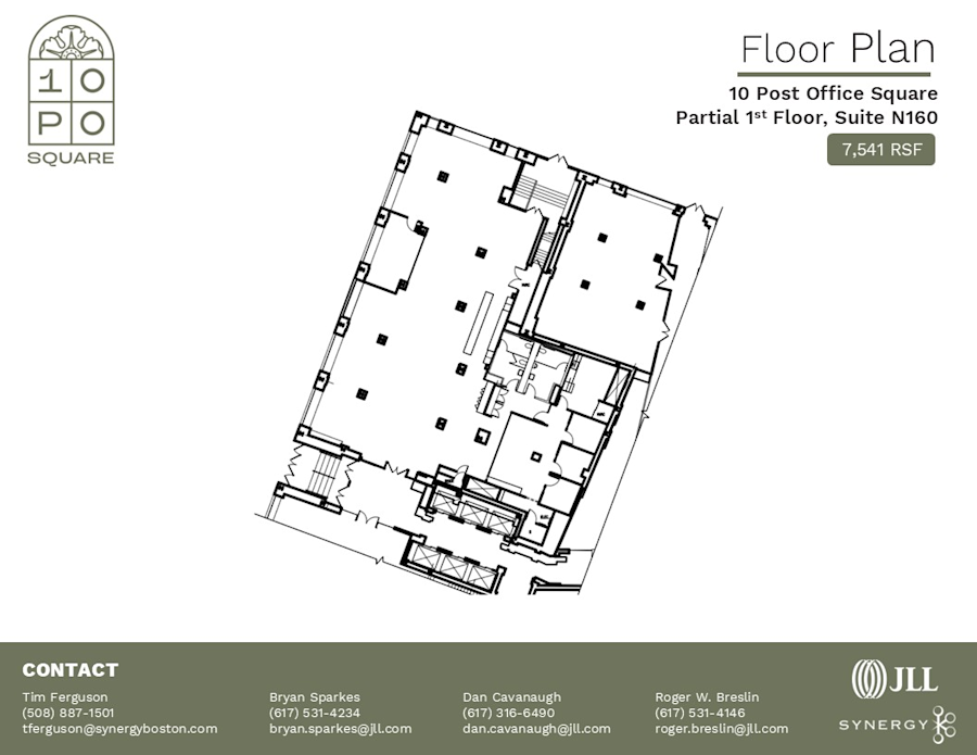 Floor plan - Partial 1st Floor, Suite N160 - North Tower - 10 Post Office Square