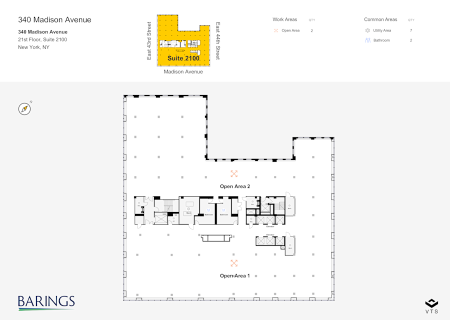Floor plan - Entire 21st Floor, Suite 2100 - 340 Madison Avenue