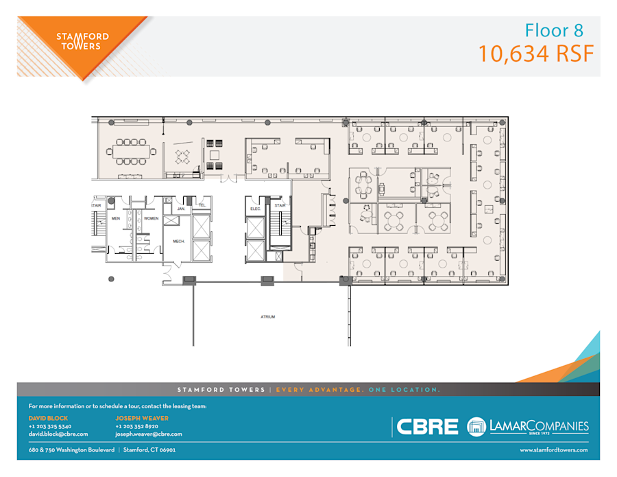 Floor plan - Partial 8th Floor, Suite 800 - 680 Washington - Stamford Towers - 680 Washington Boulevard