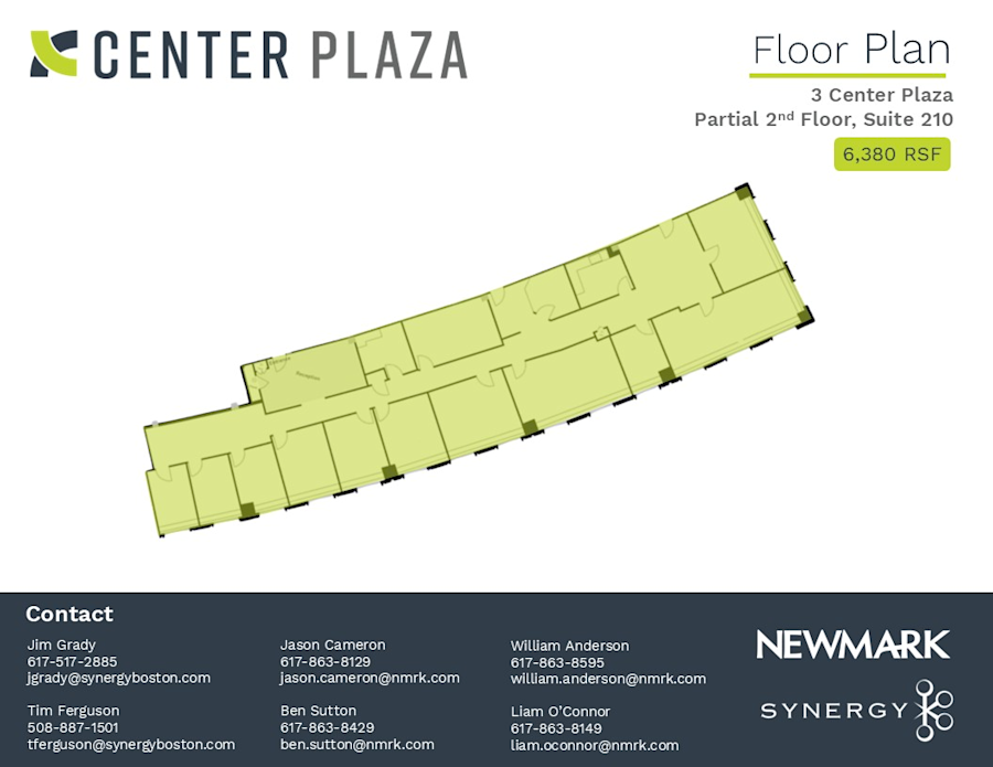 Floor plan - Partial 2nd Floor, Suite 210 - 	3 Center Plaza - Center Plaza
